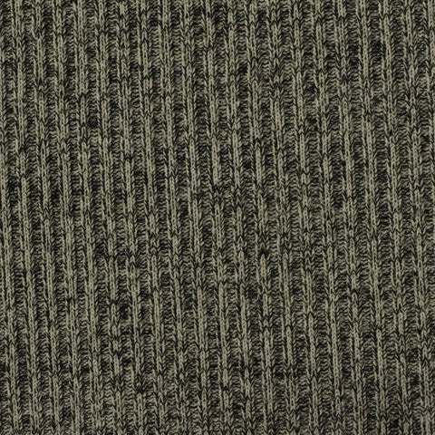 Light Grey Marl Rib Knit, Polyester, 346 gsm