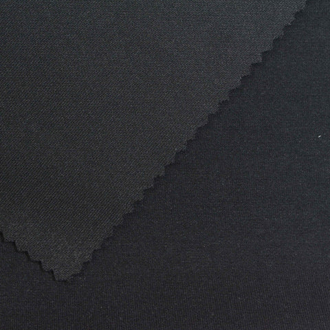 Polyester Stretch Scuba Knit Fabric, 330 gsm, 160 cm — Black