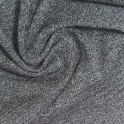 Grey Marl French Terry, Cotton-Poly, 170 gsm