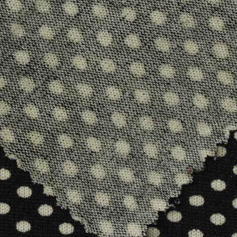 White Dots Jersey Knit, Polyester, 240 gsm