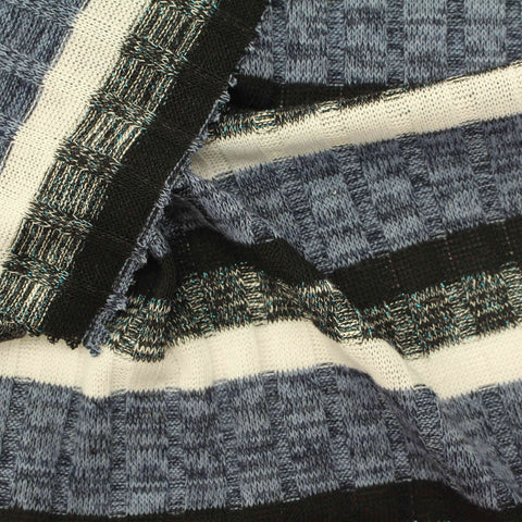 White Marl Rib Knit, Polyester, 213 gsm