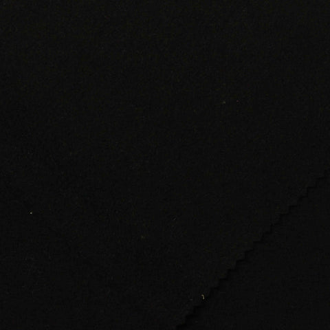 Brushed Polyester Modal Stretch French Terry Fabric, 245 gsm, 165 cm — Black