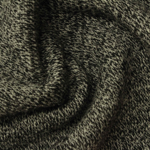 Black Marl French Terry, Cotton-Poly, 240 gsm, 168 cm