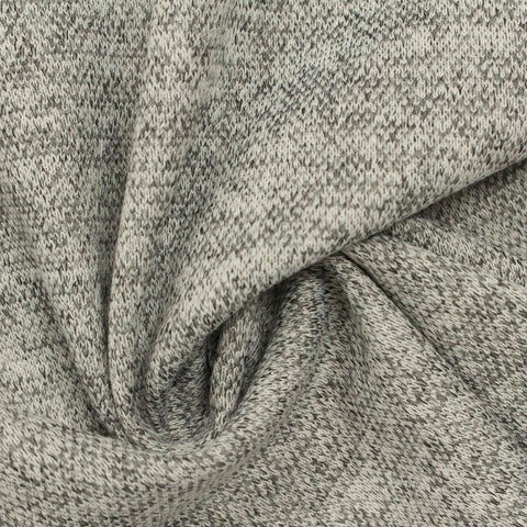 Dark Grey Marl Scuba Knit, Poly-Viscose, 228 gsm