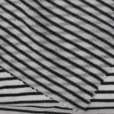 Black Horizontal-Stripe Jersey Knit, Polyester — photo 3