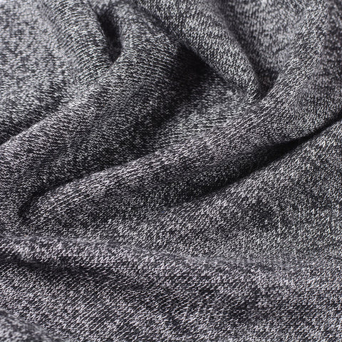 Black Marl French Terry, Cotton-Poly, 280 gsm