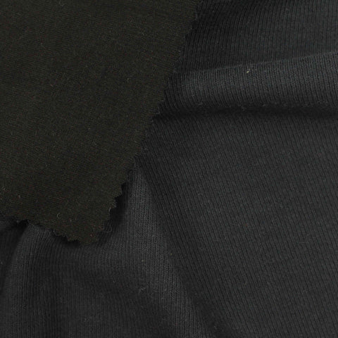 Polyester Cotton Stretch Knit Fabric, 258 gsm — Black