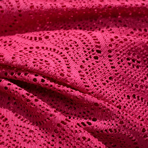 Magenta Openwork Jersey Knit, Polyester