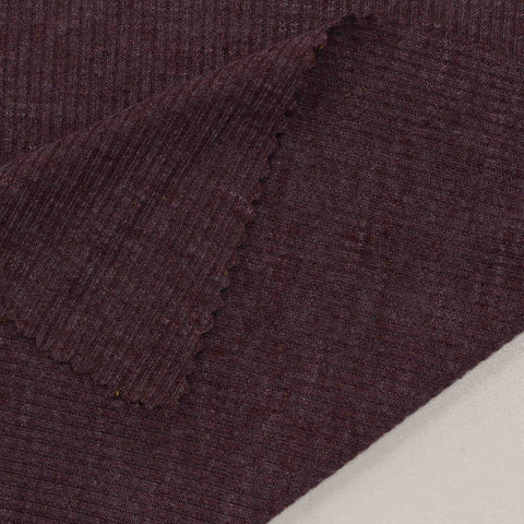 Purple Heathered-Marl Rib Knit, Poly-Viscose