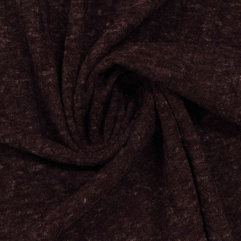Dark Brown Marl Rib Knit, Polyester, 135 gsm