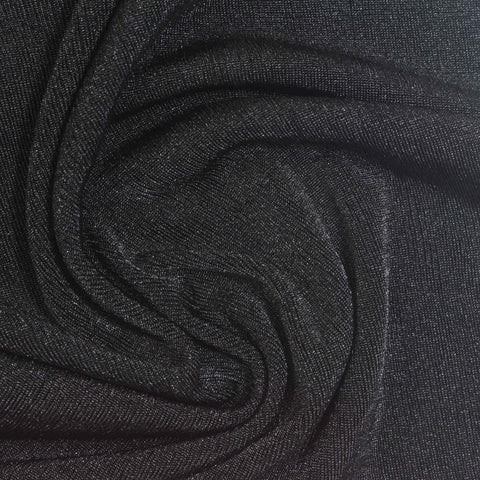 Polyester Stretch Rib Knit Fabric, 280 gsm, 160 cm — Black
