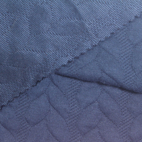 Blue Chevron Scuba Knit, Polyester