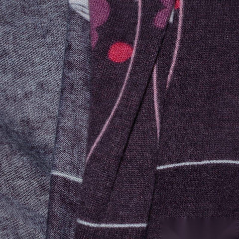 Plum Floral Knit, Polyester