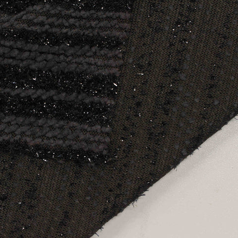Black Horizontal-Stripe Chenille, Polyester, 209 gsm