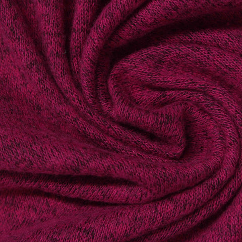 Dark Pink Marl Jersey Knit, Poly-Viscose