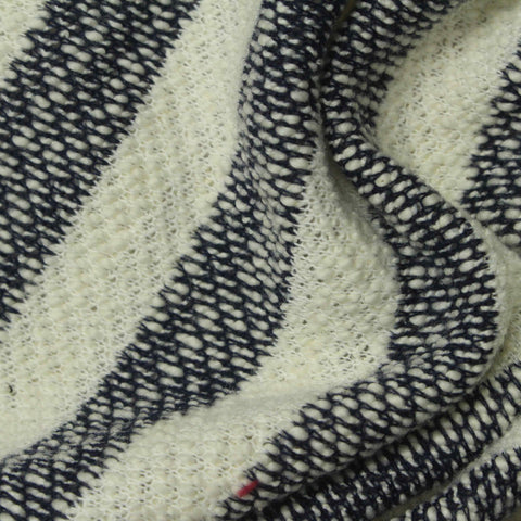 Navy Stripes Chunky Knit, Cotton-Poly