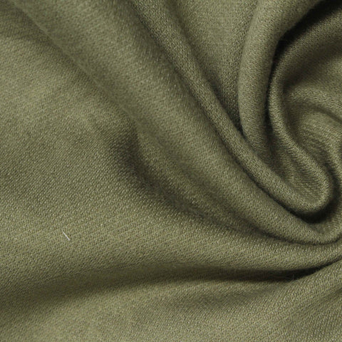 Cotton Polyester Stretch Interlock Knit Fabric, 282 gsm, 160 cm — Khaki, ref EF-243410