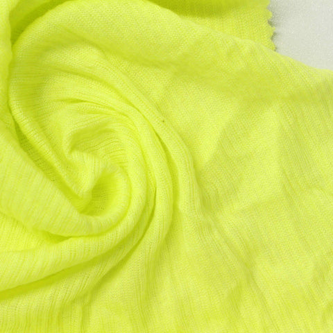 Cotton Viscose Rib Knit Fabric, 95 gsm, 200 cm — Yellow