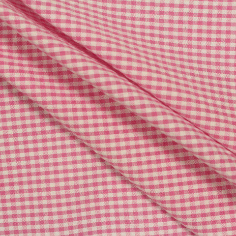 Pink Check Seersucker, Cotton
