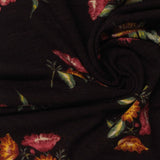 Red Floral Chunky Knit, Polyester — photo 3