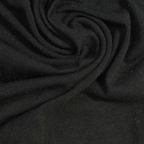 Jersey Knit Fabric, 140 gsm, 153 cm — Black