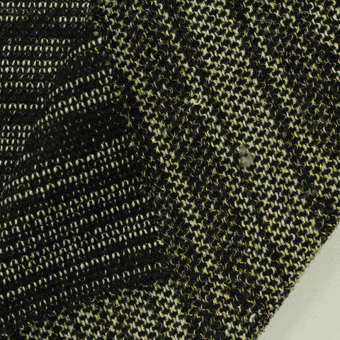 Black Horizontal-Stripe French Terry, Polyester