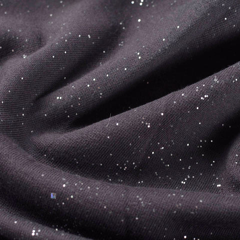 Dark Grey Sparkle French Terry, Cotton-Poly
