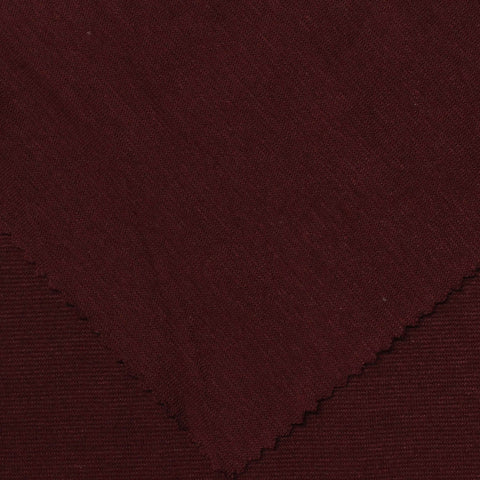 Polyester Viscose Stretch Rib Knit Fabric, 205 gsm, 158 cm — Red