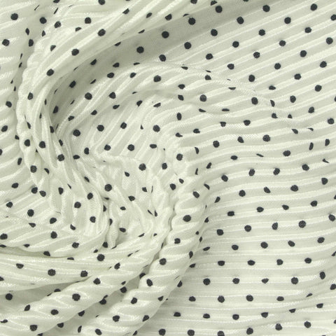 Black Dots Jersey Knit, Polyester, 130 gsm