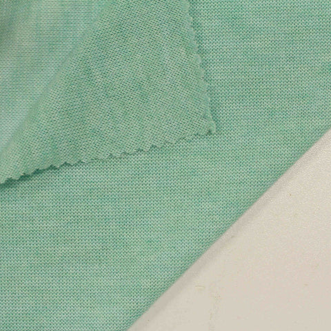 Light Green Heather Jersey Knit, Poly-Viscose