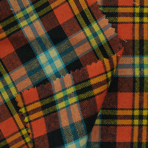 Orange Plaid Twill, Cotton