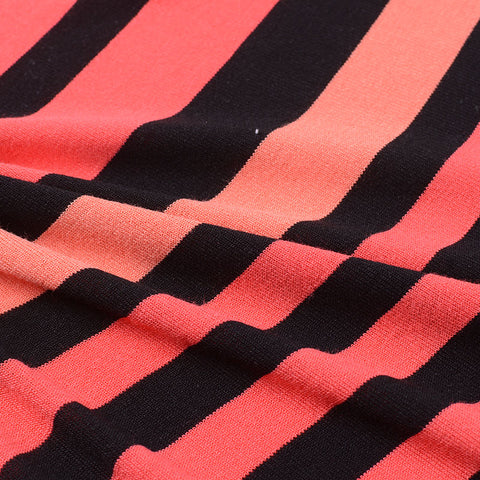 Black Stripes Jersey Knit, Viscose, 155 gsm