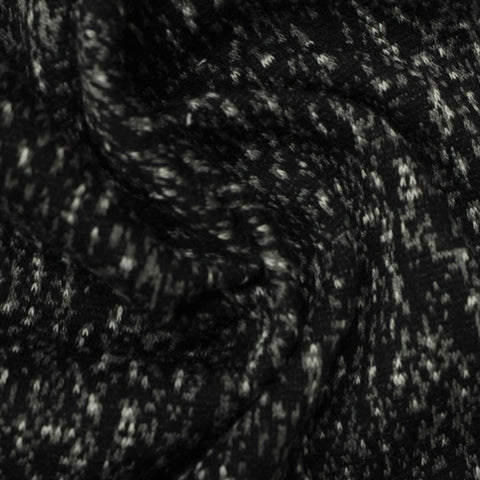 Black Marl Interlock Knit, Polyester, 266 gsm