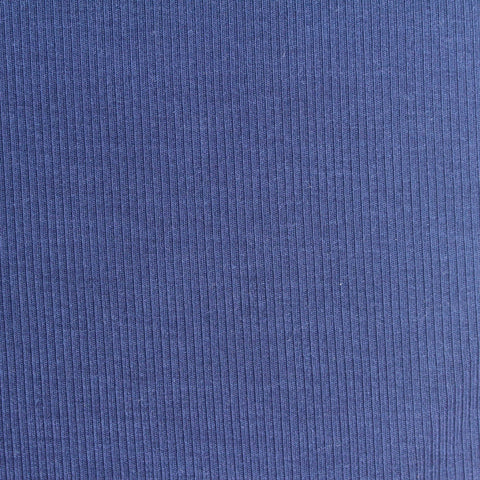 Polyester Stretch Rib Knit Fabric, 330 gsm, 164 cm — Blue