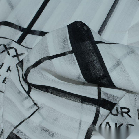 Black Geometric-Grid Woven, Polyester