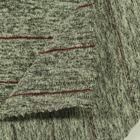 Red Horizontal-Stripe Jersey Knit, Viscose-Poly, 210 gsm