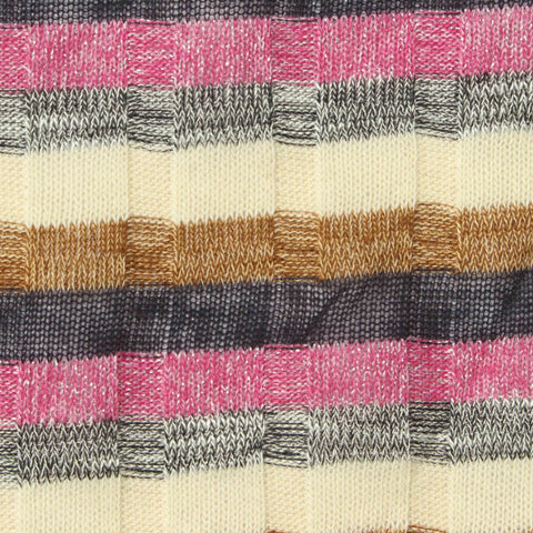 Pink Horizontal-Stripe Rib Knit, Poly-Cotton, 168 gsm
