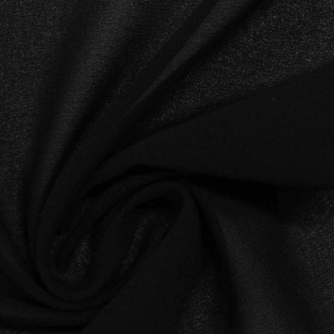 100% Polyester Chiffon Fabric, 100 gsm, 150 cm — Black
