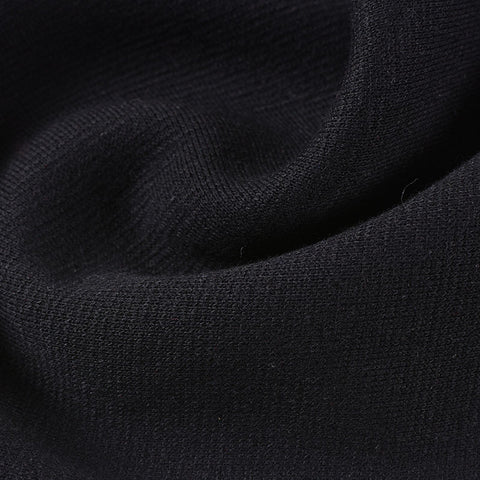 Polyester Stretch Chunky Knit Fabric, 600 gsm, 140 cm — Black
