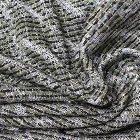 Black Dashes Jacquard, Poly-Cotton