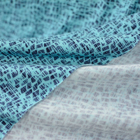 Light Blue Abstract Jersey Knit, Viscose, 172 gsm