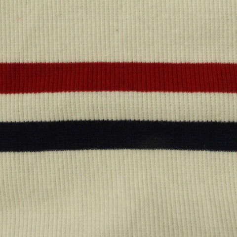 Red Horizontal-Stripe Rib Knit, 210 gsm