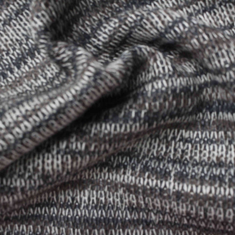Marled White Horizontal-Stripe Chunky Knit, Polyester