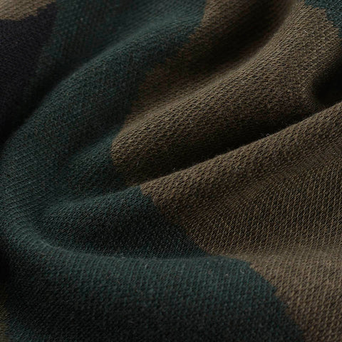 Dark Green Camo Jersey Knit, Cotton-Poly