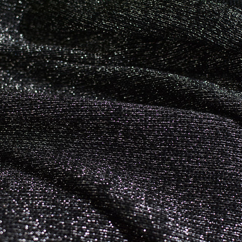Black Marl Chunky Knit, Polyester, 211 gsm