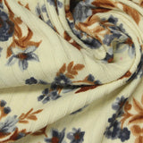 Blue Floral Rib Knit, Polyester — photo 3