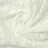 White Openwork-Diamond Chunky Knit, Polyester — photo 3