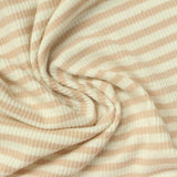 Cream Horizontal-Stripe Rib Knit, Poly-Viscose — photo 3