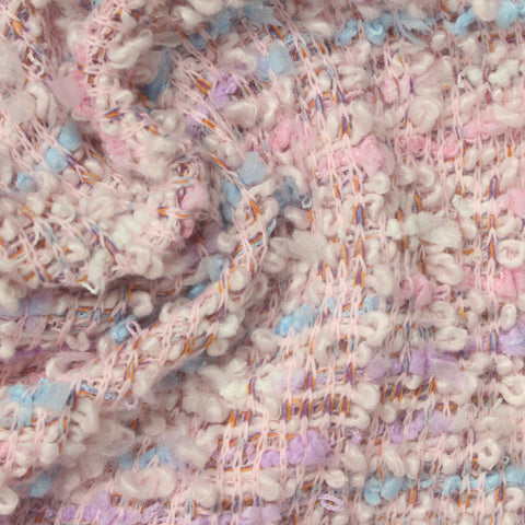 Jacquard 100% Polyester Bouclé Fabric, 480 gsm, 160 cm — Pink