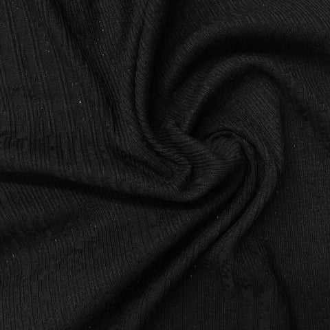 Black Marl Jacquard, Poly-Viscose, 176 gsm